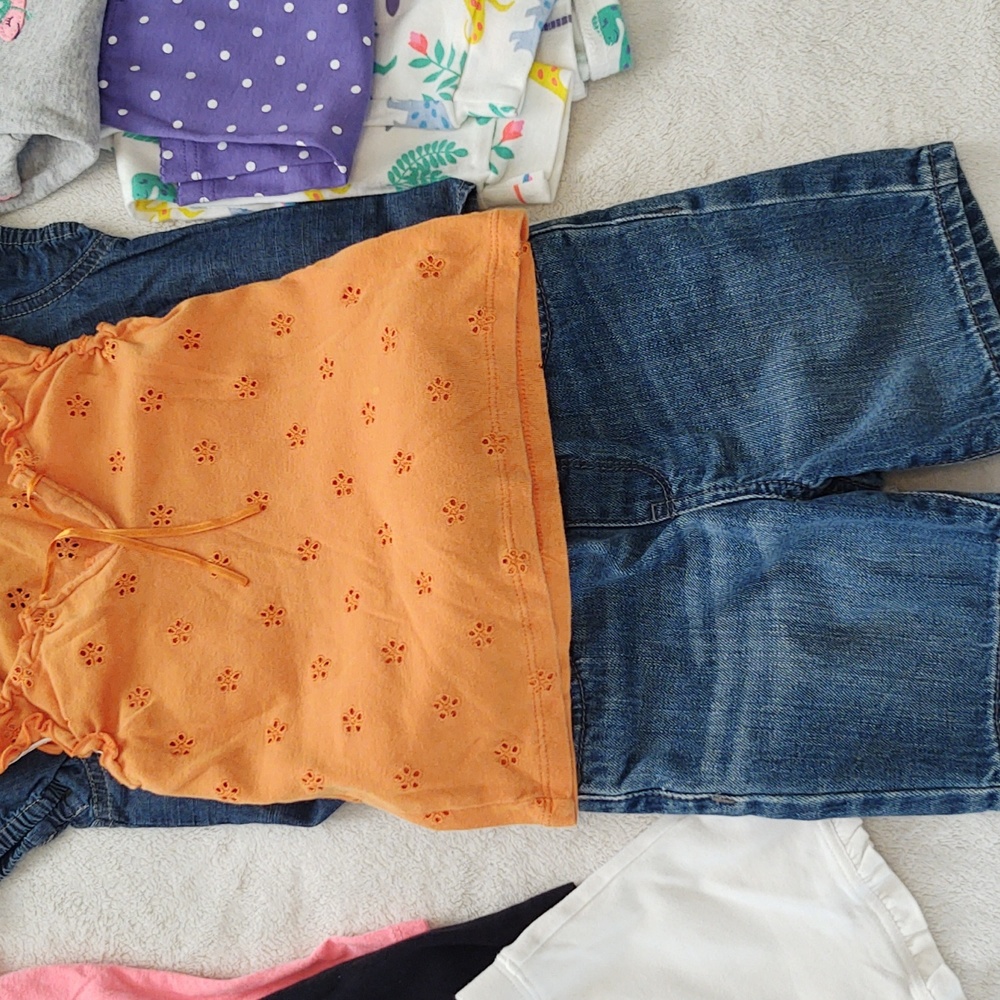 Lot 2T girls summer bundle bathing suit 4 outfits mix and match & 3 piece PJs - Picture 8 of 16